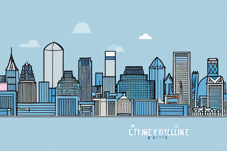 A city skyline featuring baltimore's iconic buildings