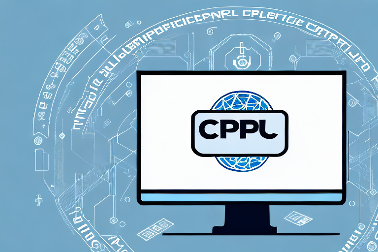 A computer with a ccnp certification logo displayed on the screen