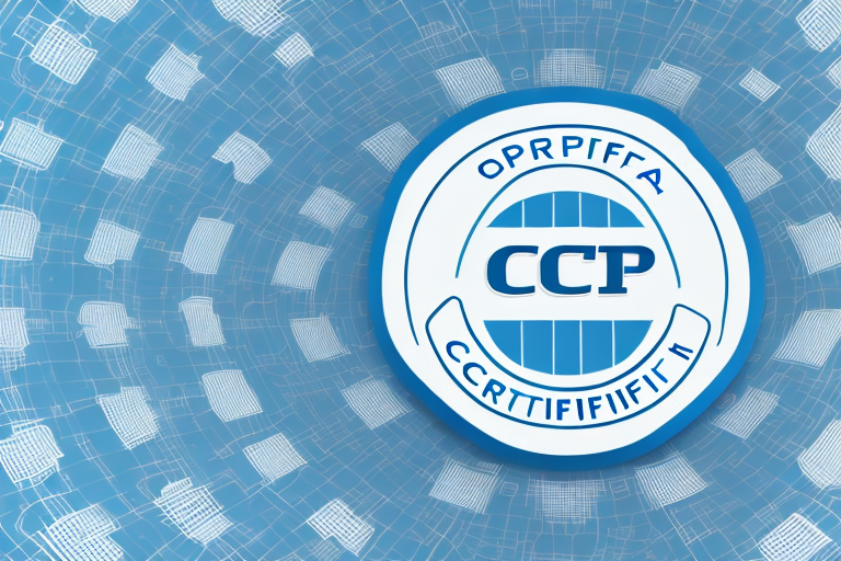 A laptop with a ccnp certification logo in the center
