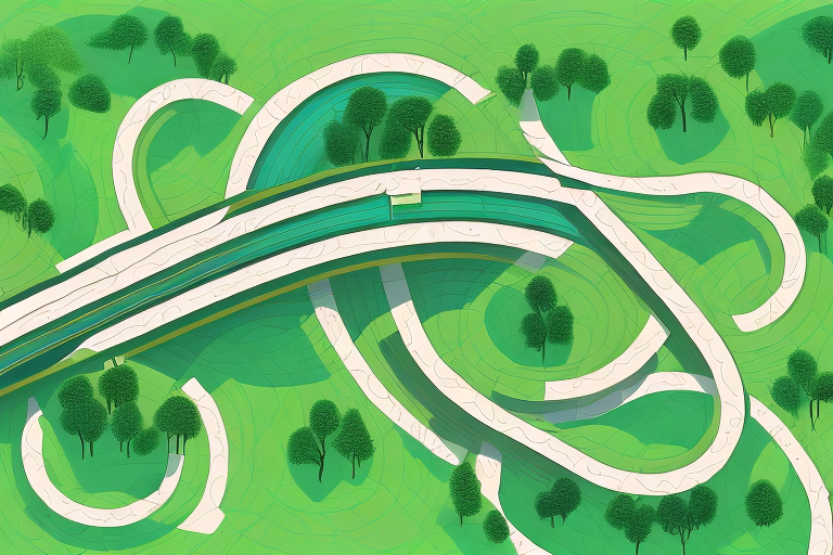 A greenbelt landscape with a winding path